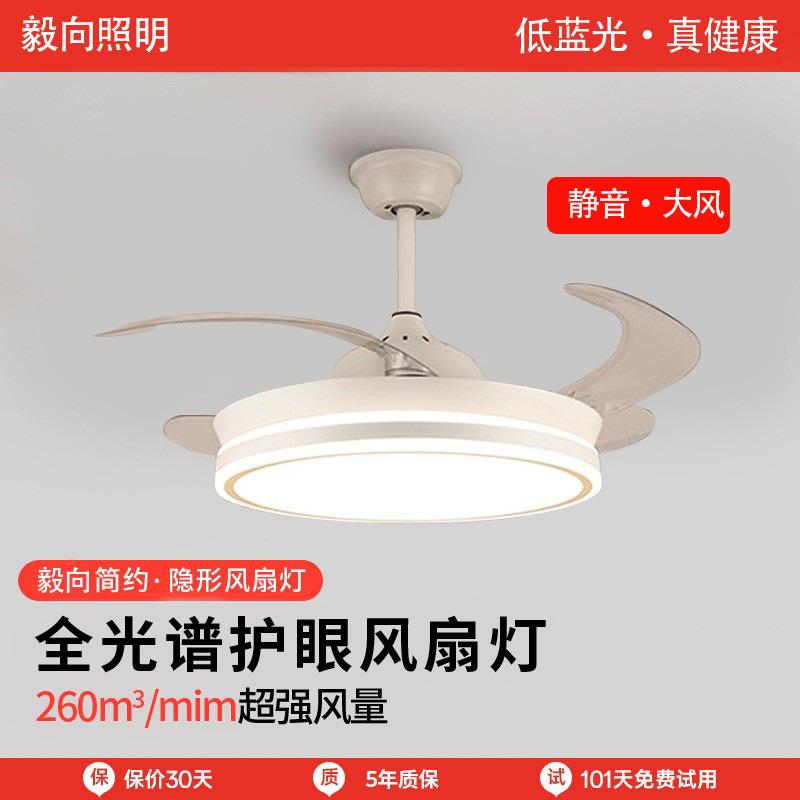 现代简约吊扇灯客厅带电风扇吊灯