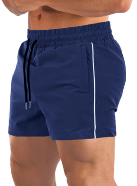 肌肉型男运动健身短裤弹力薄款撸铁狗透气深蹲三分裤速干跑步短裤