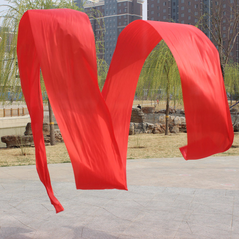 舞蹈彩带纯色长绸儿童表演道具单色成人丝带绸带飘逸健身彩绸包邮