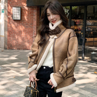 零下10度也不怕！秋冬加厚保暖环保全羊毛皮草外套机车羊羔毛上衣