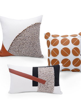 『落日余晖』橙色系原创设计抱枕样板间现代客厅沙套床头靠枕腰枕