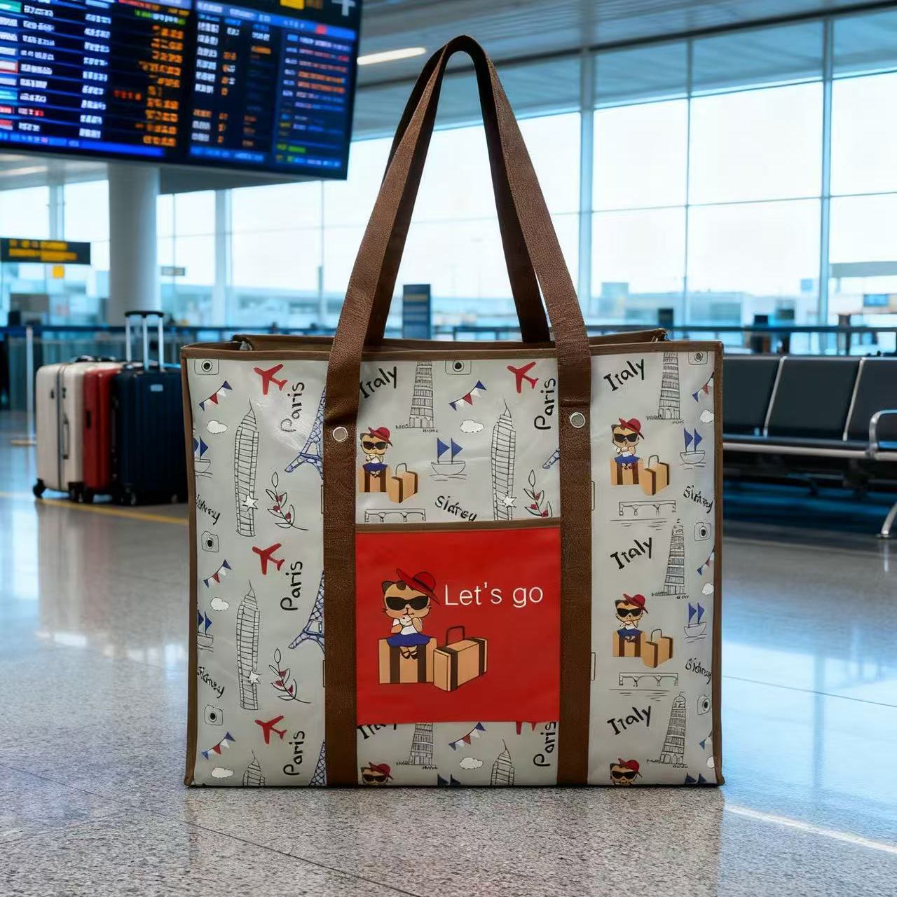 搬家袋无纺布袋加厚编织袋行李袋卡通防水收纳包蛇皮袋批发手提袋