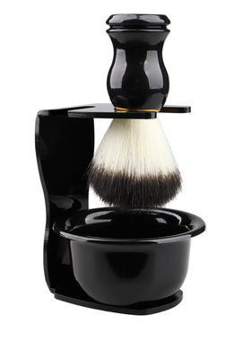 剃须伴侣套装剃须膏泡沫刷人造丝刮胡刷胡皂碗打泡碗胡须刀架包邮