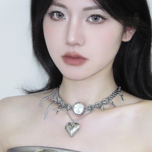 暗黑朋克y2k项链甜酷辣妹锁骨链
