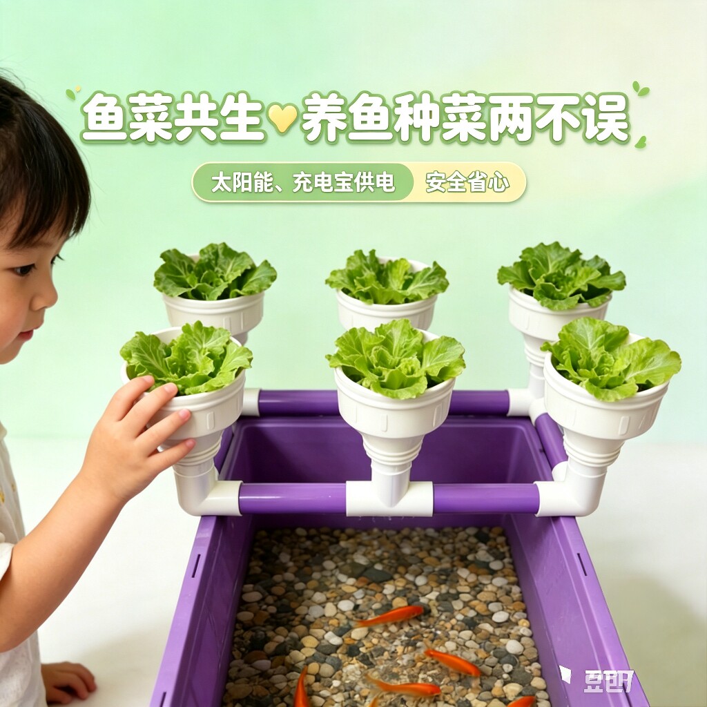 幼儿园太阳能充电宝鱼菜共生系统