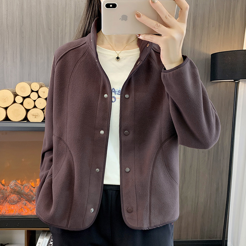 2025年新款秋冬抓绒衣女短款外套