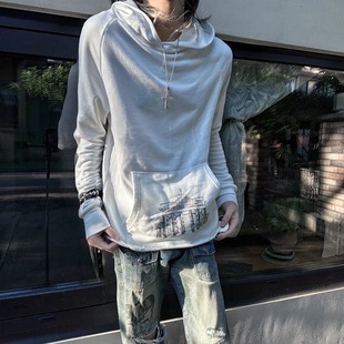 【现货】非Erd忧郁富二代17ss白宫殿破坏印花卫衣帽衫新款厚360