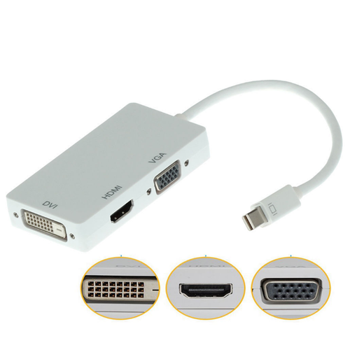 MiniDP to HDMI雷电迷你dp转VGA接口DVI三合一转接线投影仪转换器