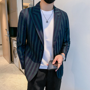 模特图男士休闲西装修身韩版西服单西外套F6104P165图片