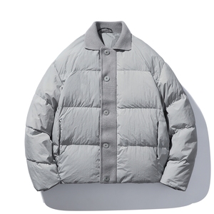 新标90白鸭绒原创设计高品质男士短款宽松羽绒服75383P320，男装羽绒服，电商D216-1