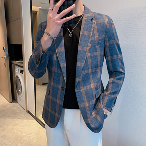 模特图男士休闲西装修身韩版西服单西外套F6130P165图片