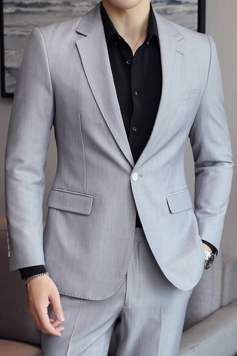 模特图男士西服套装时尚西装二件套新郎结婚礼服LJT7822P240,男装西服套装,电商D216-1