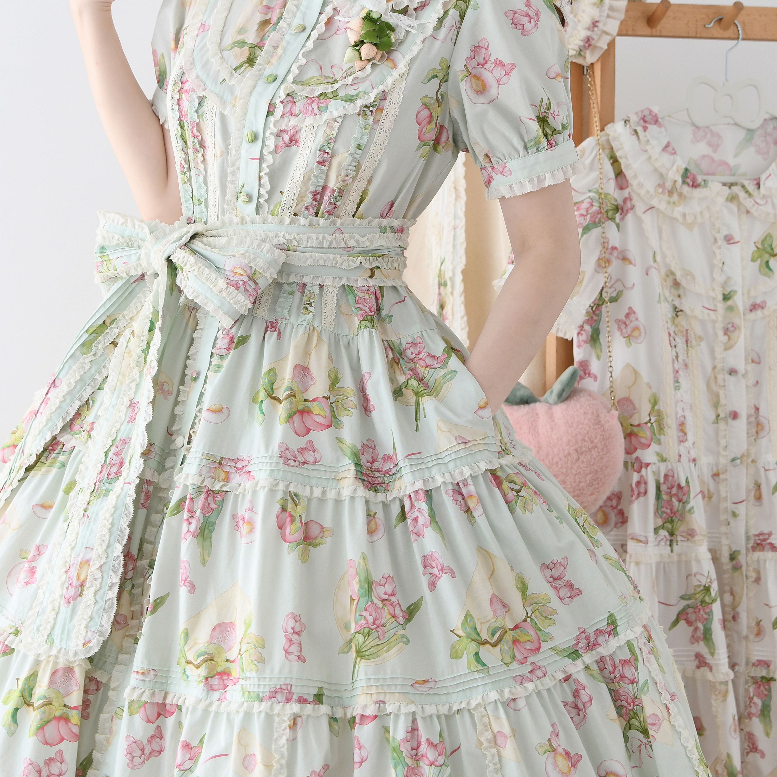 【尾款中】六月时光原创郁见桃园lolita宽松OP麻袋裙JSK