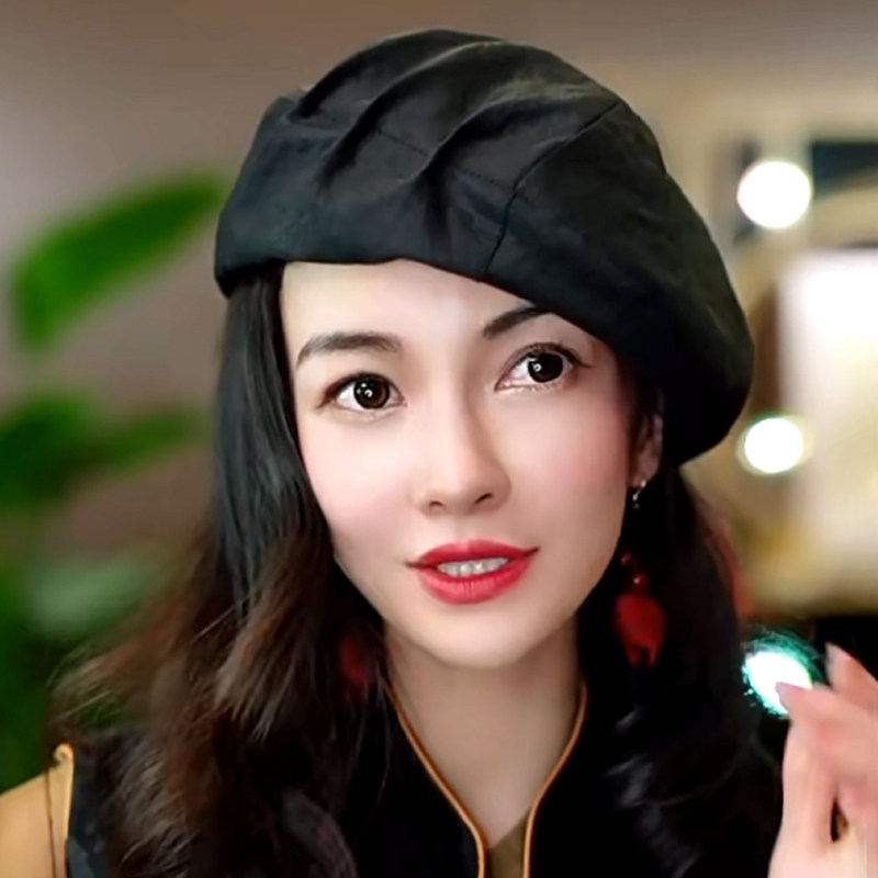 香云纱贝雷帽女秋天女式洋气好看的帽子时尚百搭秋季女帽春秋冒子