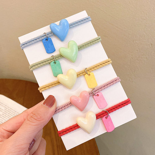 韩版简约奶油爱心头绳发圈扎马尾丸子头发绳橡皮筋女饰品发饰