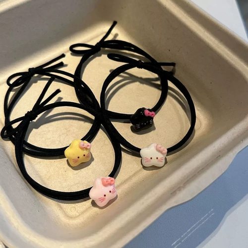 可爱KT猫发绳简约ins头绳情侣闺蜜手链小皮筋送男友森系发圈