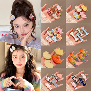 可爱彩色发夹女创意卡通鸭嘴夹女生高级感侧边碎发刘海夹发卡头饰