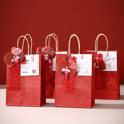 婚礼红色喜糖袋伴手礼袋子