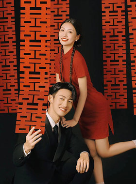 结婚长条喜字拍照道具婚房布置