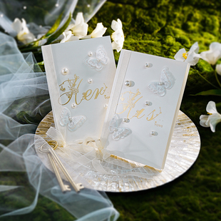 婚礼誓言卡高级立体结婚致辞手卡新婚创意简约贺卡新郎新娘告白本