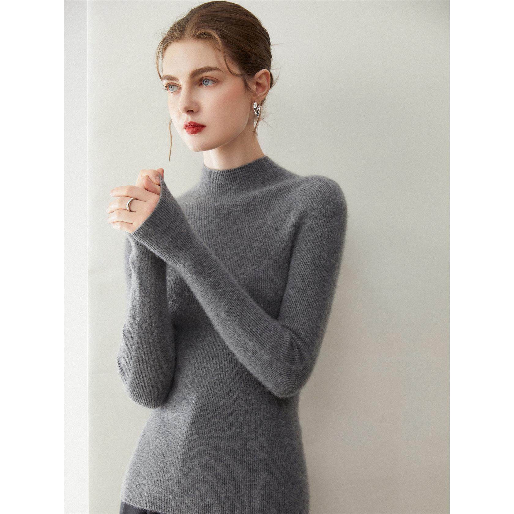 鹊妃无缝一体100%纯山羊绒衫女半高领紧身显瘦抽条针织打底衫毛衣,个性定制/设计服务/DIY,棉服工装,淘宝优惠券,粉丝福利购,淘宝优惠卷