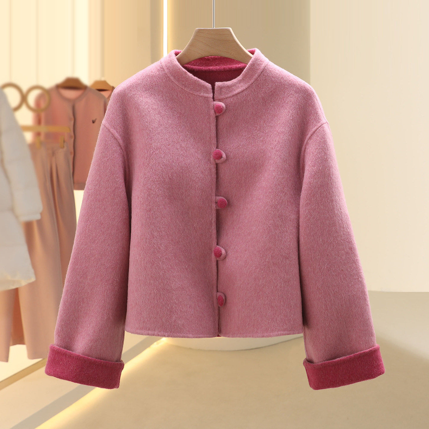 【芙】绵羊毛国风气质短款双面呢外套2025冬季新款今年流行女装,个性定制/设计服务/DIY,棉服工装,淘宝优惠券,粉丝福利购,淘宝优惠卷