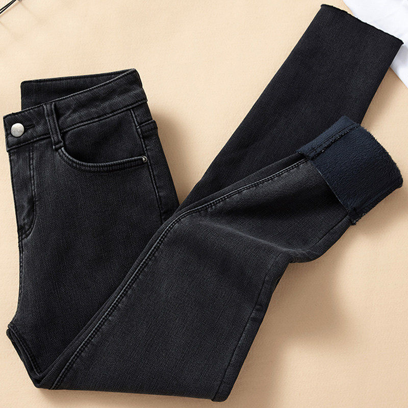 毛边加绒牛仔裤女冬季2024新款高腰弹力修身显瘦保暖紧身小脚裤女,个性定制/设计服务/DIY,棉服工装,淘宝优惠券,粉丝福利购,淘宝优惠卷
