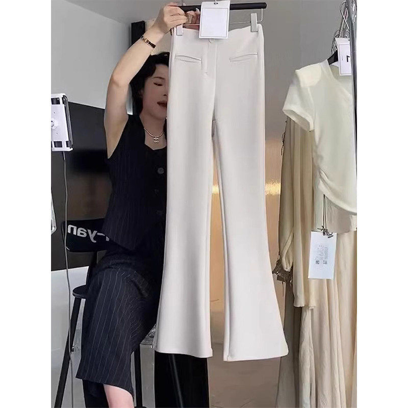西装裤女春夏2025新款马蹄裤米白色微喇叭裤休闲高腰显瘦长裤子,女装/女士精品,休闲裤,淘宝优惠券,粉丝福利购,淘宝优惠卷