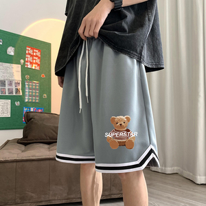 ！22夏季新款宽松大码港风小熊短裤篮球裤DK1905-P25控39图片