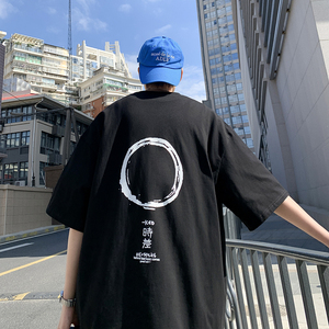 ！22夏季新款宽松大码港风时差短袖纯棉T恤T17-P30控38图片
