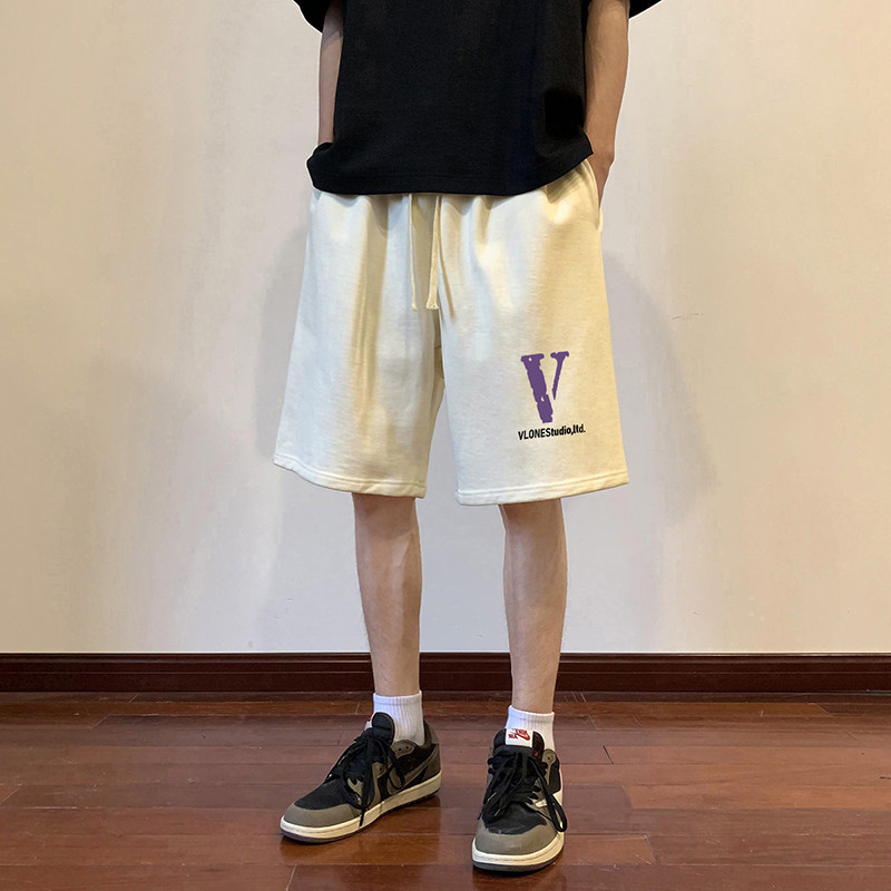 ！22夏季新款宽松大码港风紫色v短裤卫裤DK1711-P35控49,男装牛仔裤,星座508（原C305）