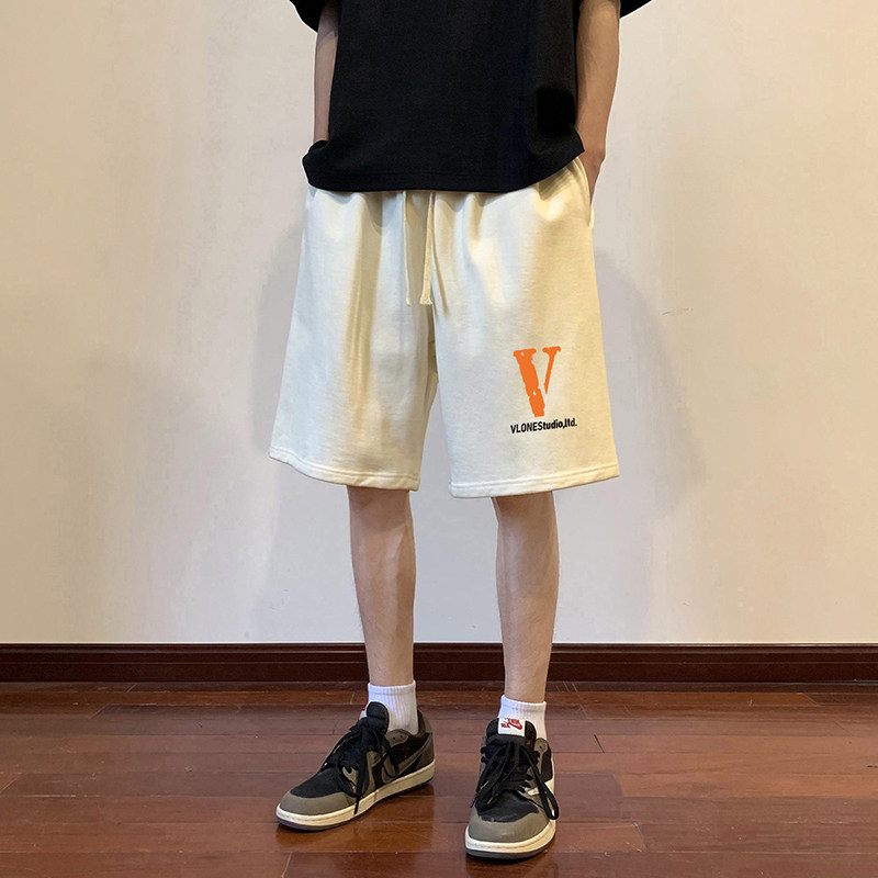 ！22夏季新款宽松大码港风橙色v短裤卫裤DK1712-P35控49,男装牛仔裤,星座508（原C305）