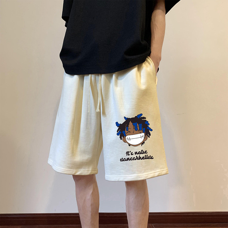 ！22夏季新款宽松大码港风卡通黑人短裤卫裤DK1764-P35控49图片