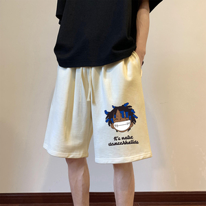 ！22夏季新款宽松大码港风卡通黑人短裤卫裤DK1764-P35控49图片