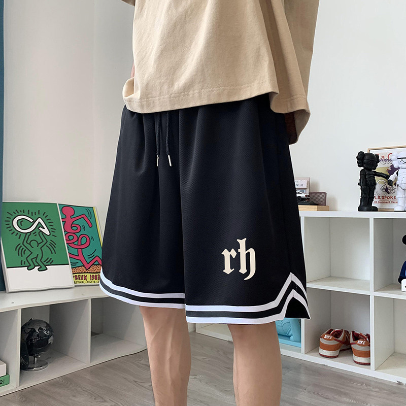 ！22夏季新款宽松大码港风英文rh短裤篮球裤DK1921-P25控39图片