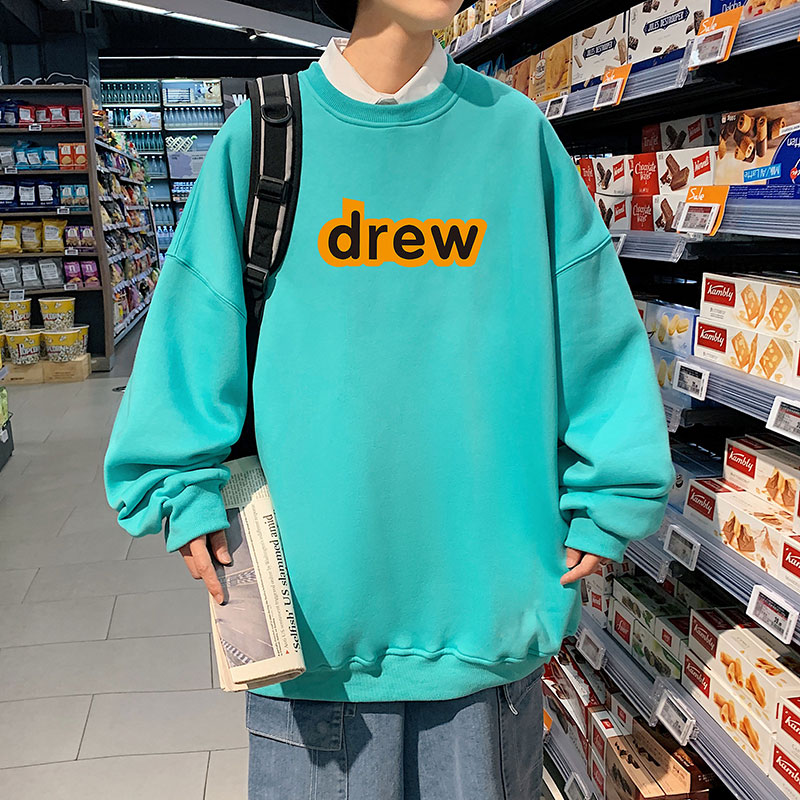 21秋季新款港风DR字母印花宽松大码OVERSIZE休闲圆领卫衣P30-控48图片