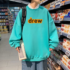 21秋季新款港风DR字母印花宽松大码OVERSIZE休闲圆领卫衣P30-控48图片