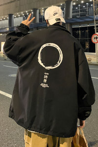 2024秋季新款港风外景时差宽松大码休闲教练夹克男女外套P50-控68图片