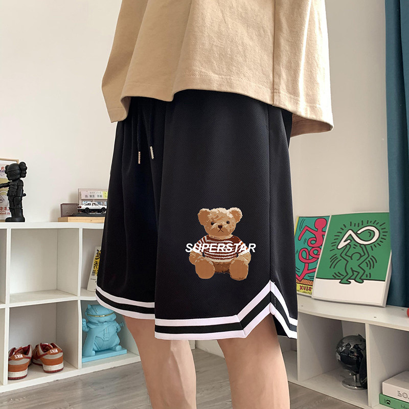 ！22夏季新款宽松大码港风小熊短裤篮球裤DK1905-P25控39图片