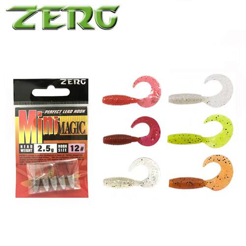 ZERG虫族mini迷你软饵路亚微物饵铅头钩根钓路亚假饵卷尾软虫鱼钩