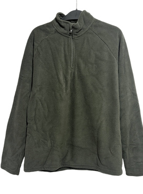 160-180斤穿 中厚半拉链摇粒绒套头衫 外贸男宽松加绒纯色上衣