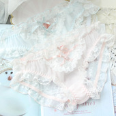 2022新日系洛丽塔日系超仙丝带女仆全蕾丝三角裤 女可爱蝴蝶结胖次