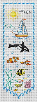 DMC绣线小小鱼套件 海底风景书签SQ140现代简约新手海洋DIY