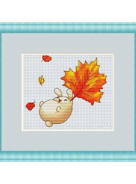 R线卡通小图小小鱼十字绣 A3227小鼠的飞行 精准印花可爱手工套件