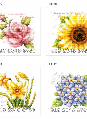 DMC绣线小小鱼十字绣 B1179-1182精准印花手工DIY刺绣套件