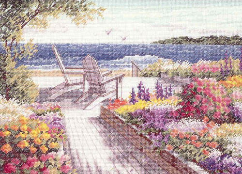 dmc绣布小小鱼c029风景【悠然夏日】田园书房精准印花印布十字绣
