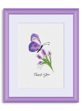 R线紫色小花新图小小鱼十字绣 B1511蝴蝶的感谢精准印花套件