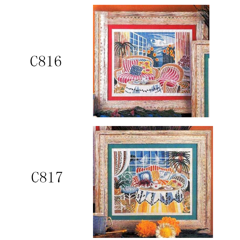 DMC绣线小小鱼精准印花十字绣套件 C816-817风景两幅阳光客厅印花