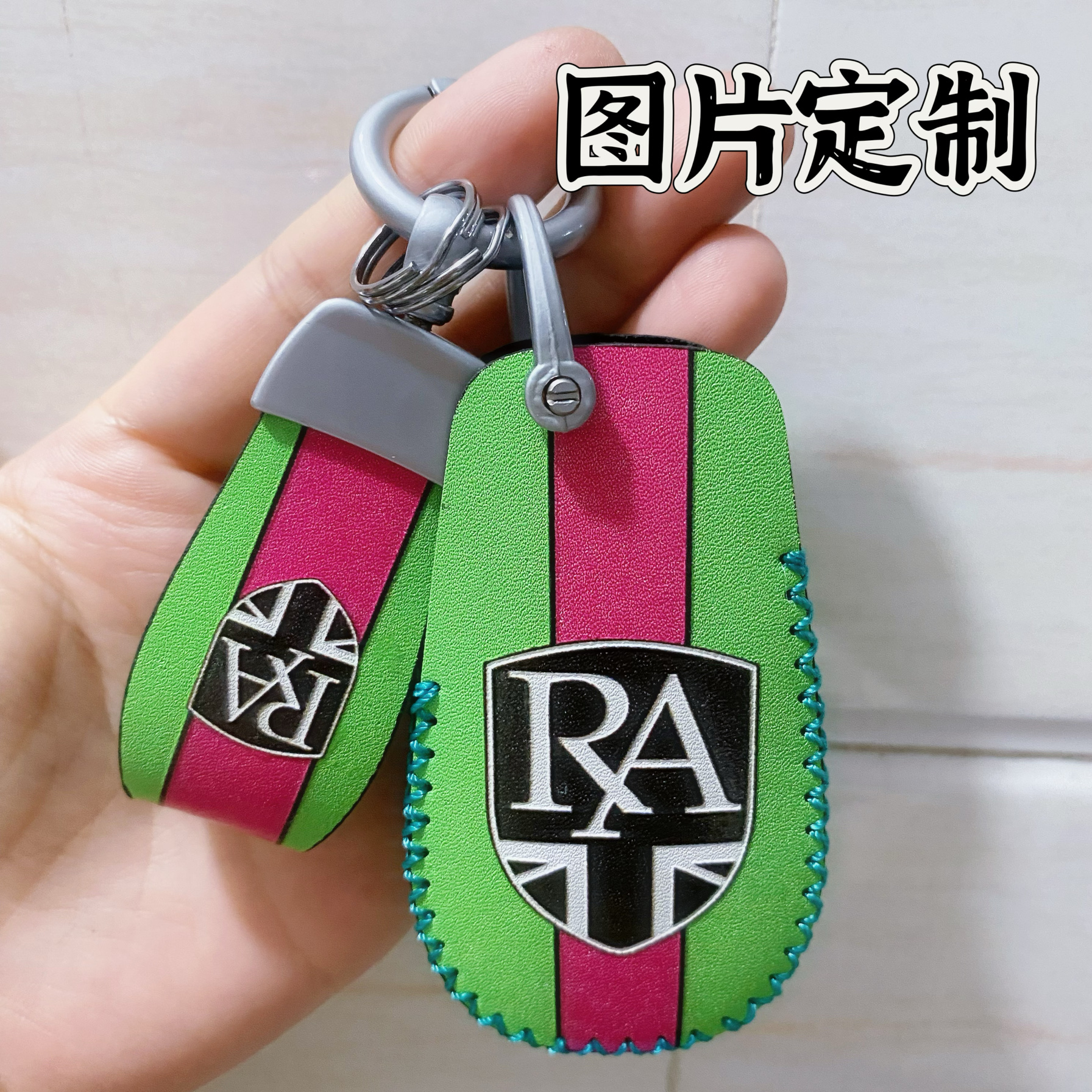 适用RA GT150钥匙套真皮ROYAL ALLOY 复古踏板摩托车钥匙保护包扣