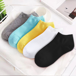 一次性袜子女100双夏季 棉袜旅行免洗短袜防臭吸汗糖果色船袜 薄款